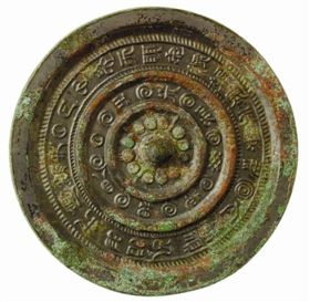 汉代“水银沁”双圈铭文铜镜