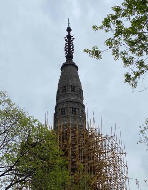 保俶塔最核心的塔刹已修复完成 ４月底左右可看全身